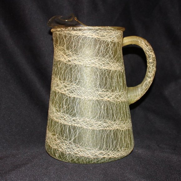 Other - Vntg MCM Color Craft Green Spaghetti String Rubber Coated Drizzle Pitcher 2 Qt